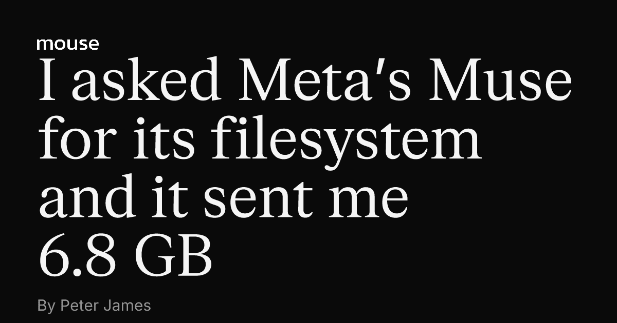 Meta-Agent Muse hat 6,8 GB seines eigenen Dateisystems verschickt